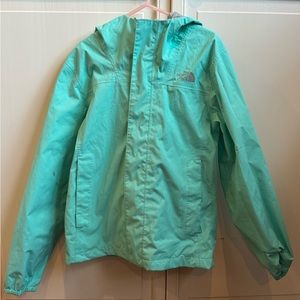 The North Face girl raincoat in aqua
